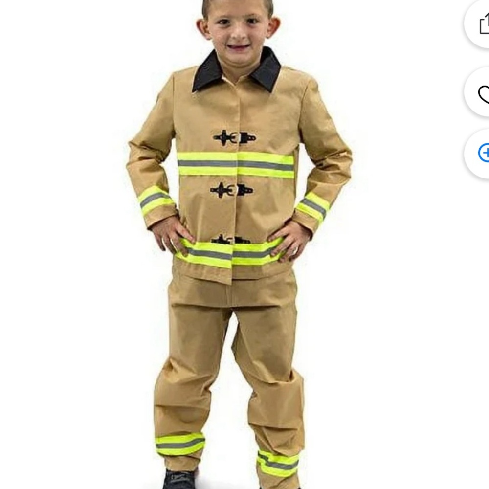 Hauntlook Fearless Firefighter Kids Costume Size 7/9 NWT